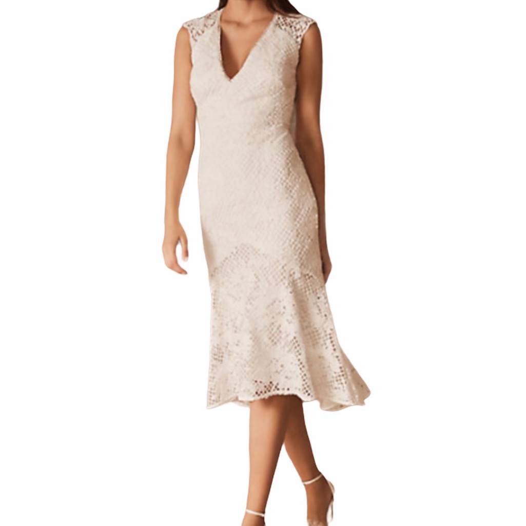 Bhldn Monique Lhuillier Lorre Dress In Ivory Size 4 Nwt